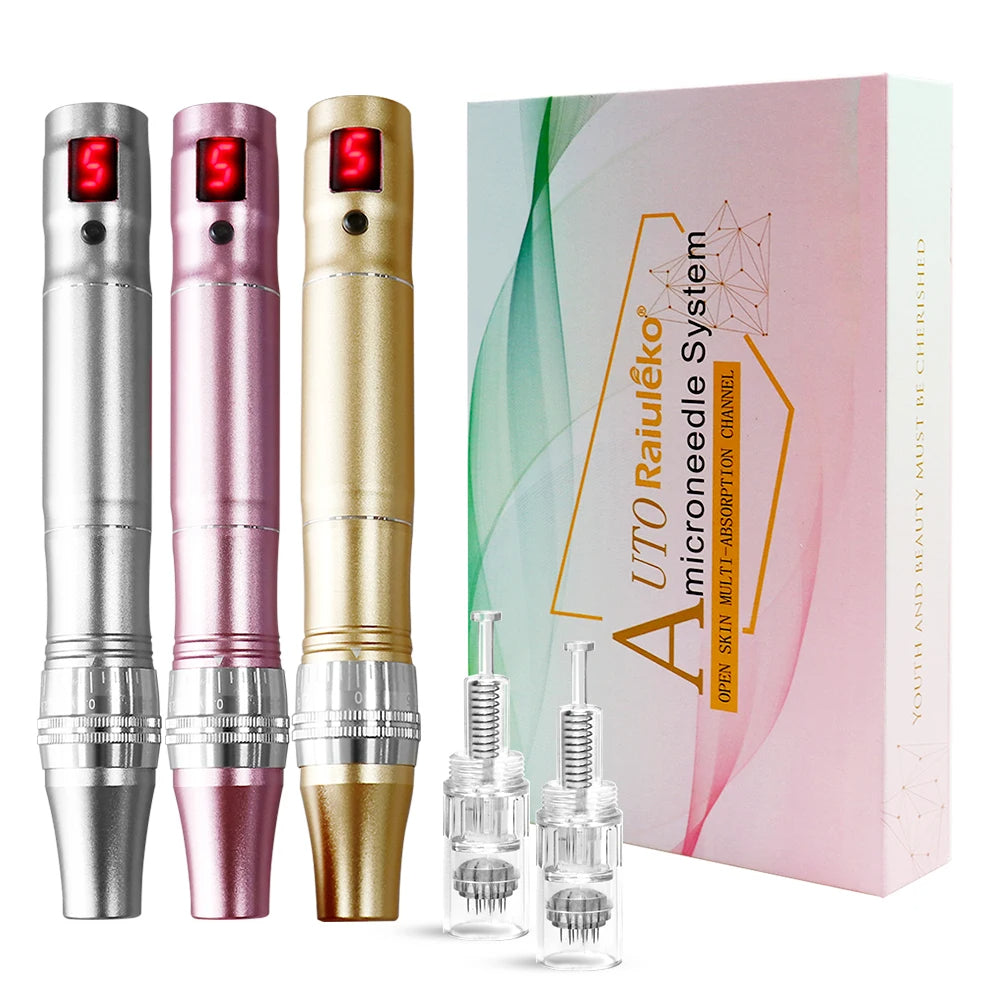 Wireless Microneedling Derma Pen With 24 Cartridges
