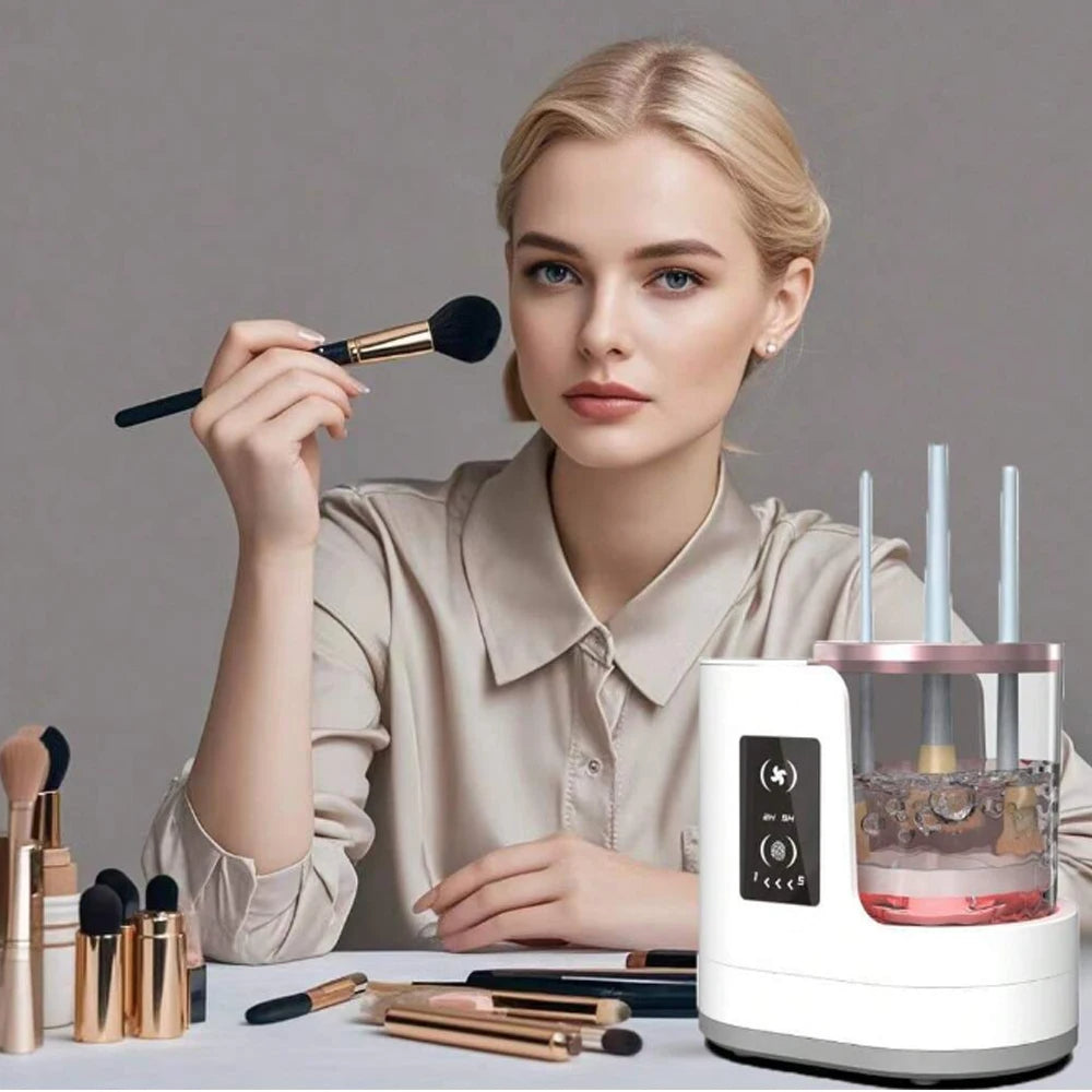 Premium Electric Makeup Brush Cleaner - Optional Mirror