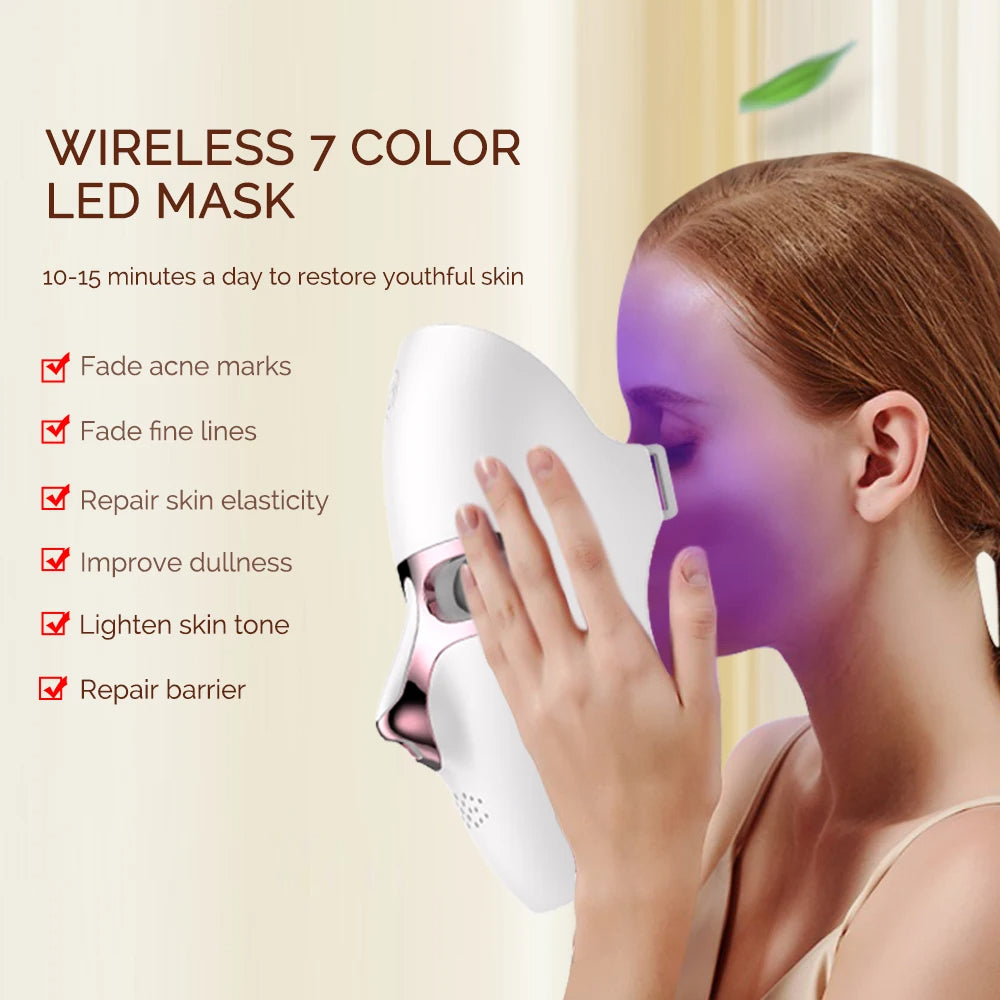 Photon LED Face + Neck Mask — Wireless 7-Colour (Rechargeable)