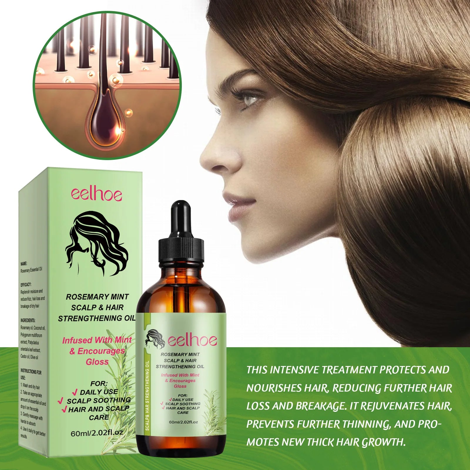 Rosemary Mint Scalp & Hair Strengthening Oil