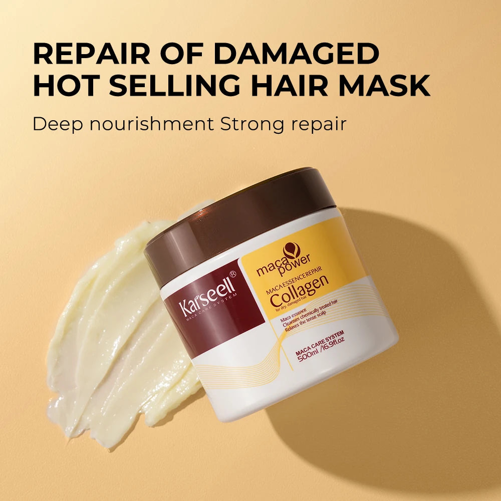 Karseell Collagen Hair Treatment Deep Repair Conditioning Hair Mask 100ml + Argan Oil Hair Serum for Dry Damaged Hair