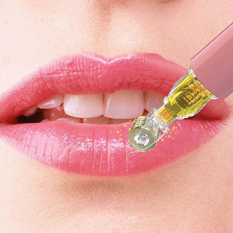 Titanium Lip Micro-Infusion Roller (0.20 / 0.25 / 0.30 mm) — Refillable Serum Tank