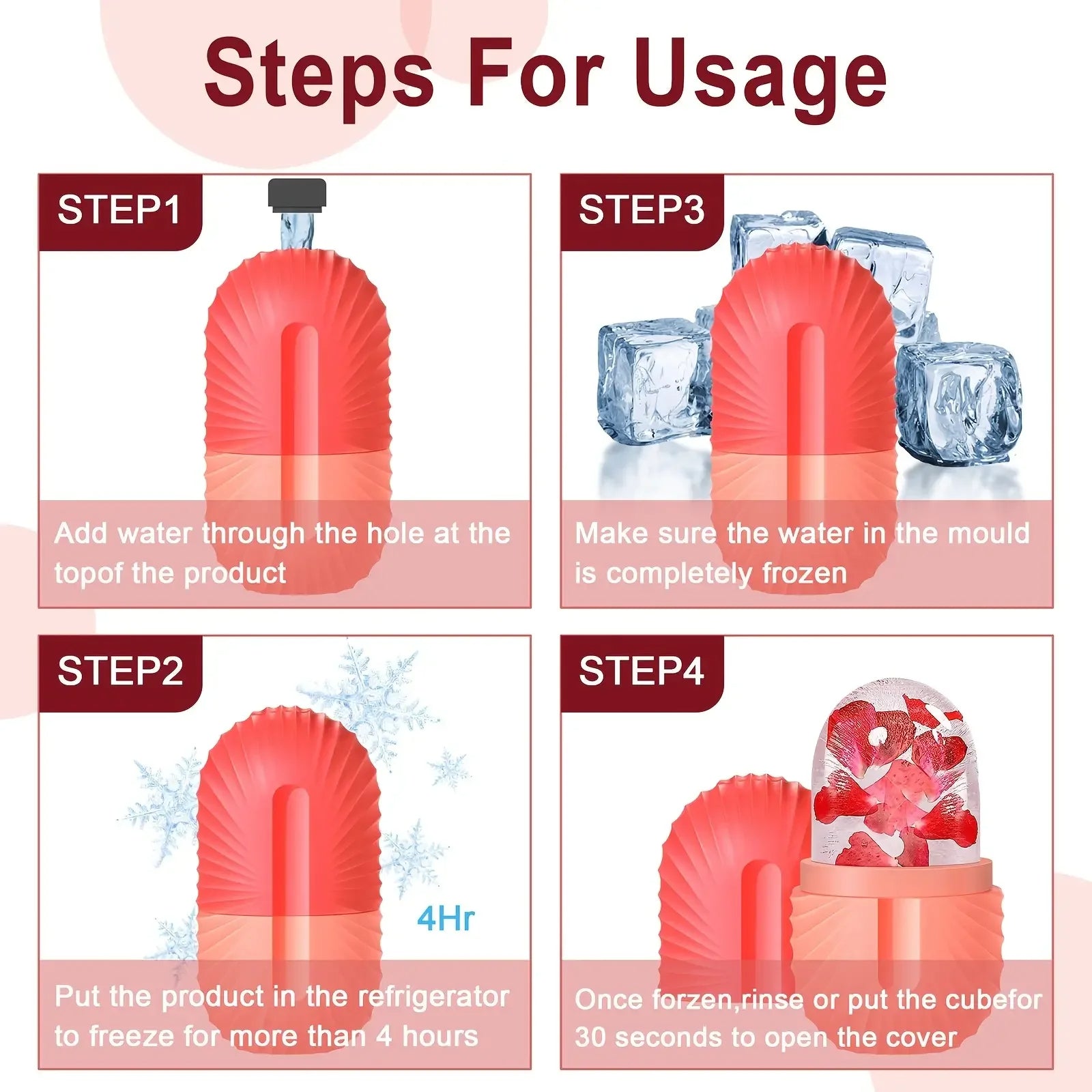 Facial Skincare Ice Roller Trio - — Stainless-Steel Roller, Gua Sha & Refillable Ice Mould