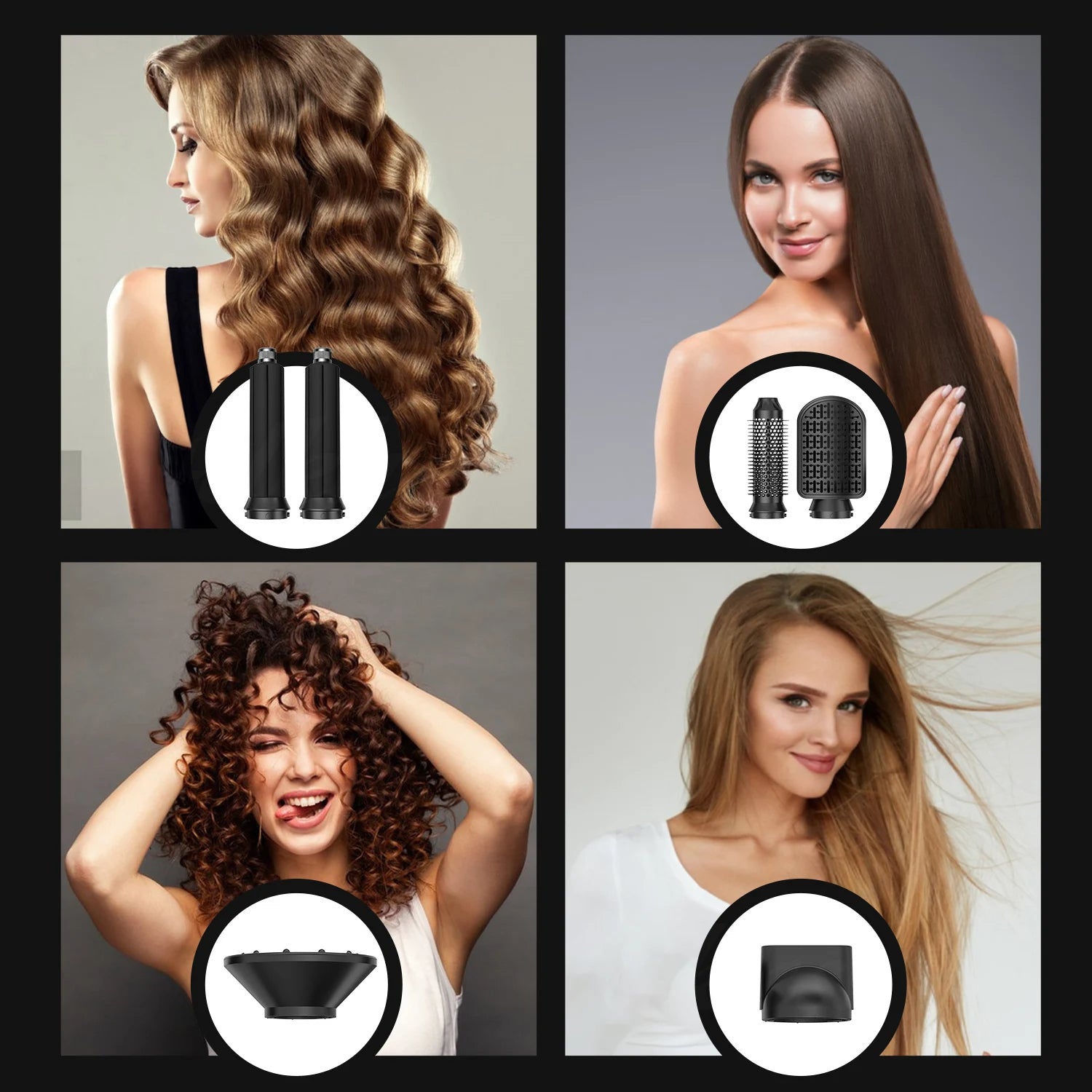 7-in-1 Professional Hair Styling Set  Dry • Straighten • Curl • Volumise • Smooth — With Ionic Care