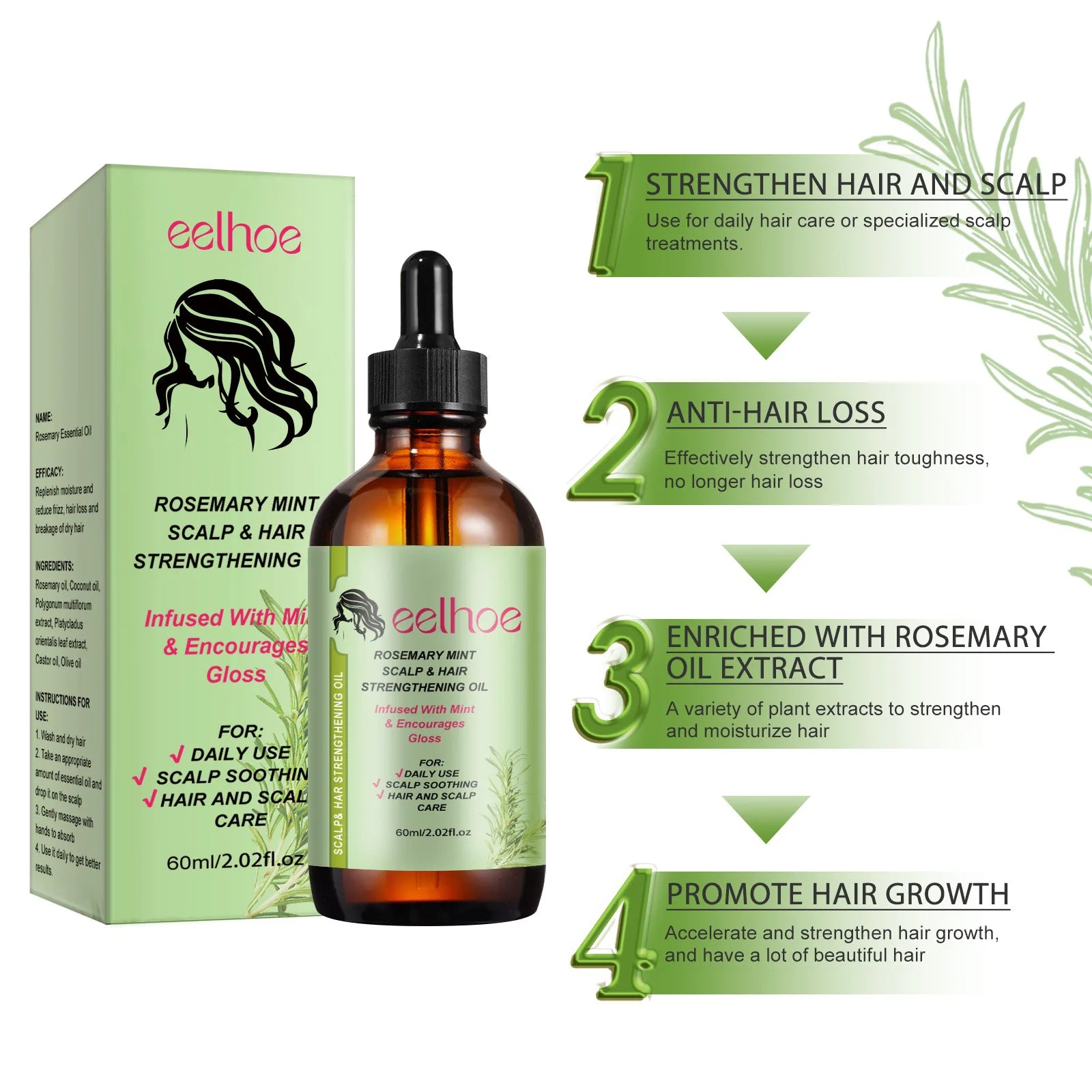 Rosemary Mint Scalp & Hair Strengthening Oil
