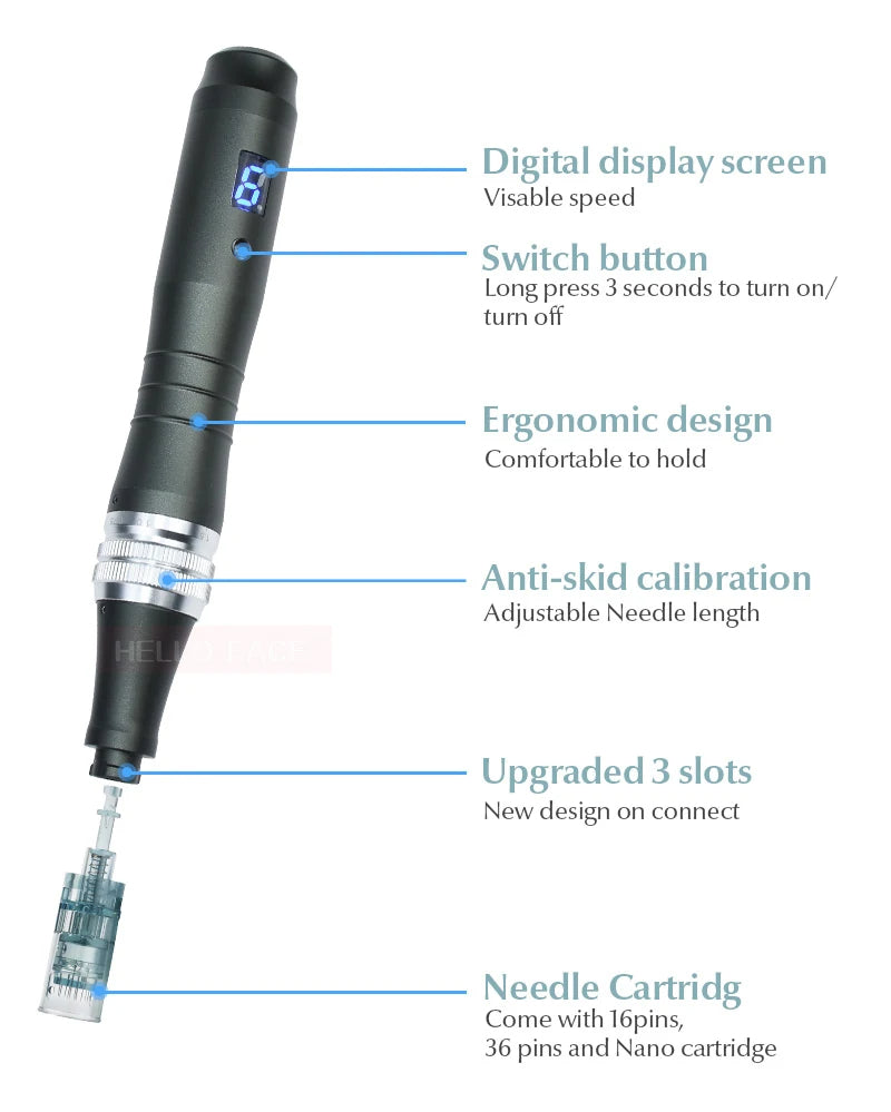 Dr. Pen Ultima M8 — Wireless Microneedling Pen (20 Sterile Cartridges, Digital Display)