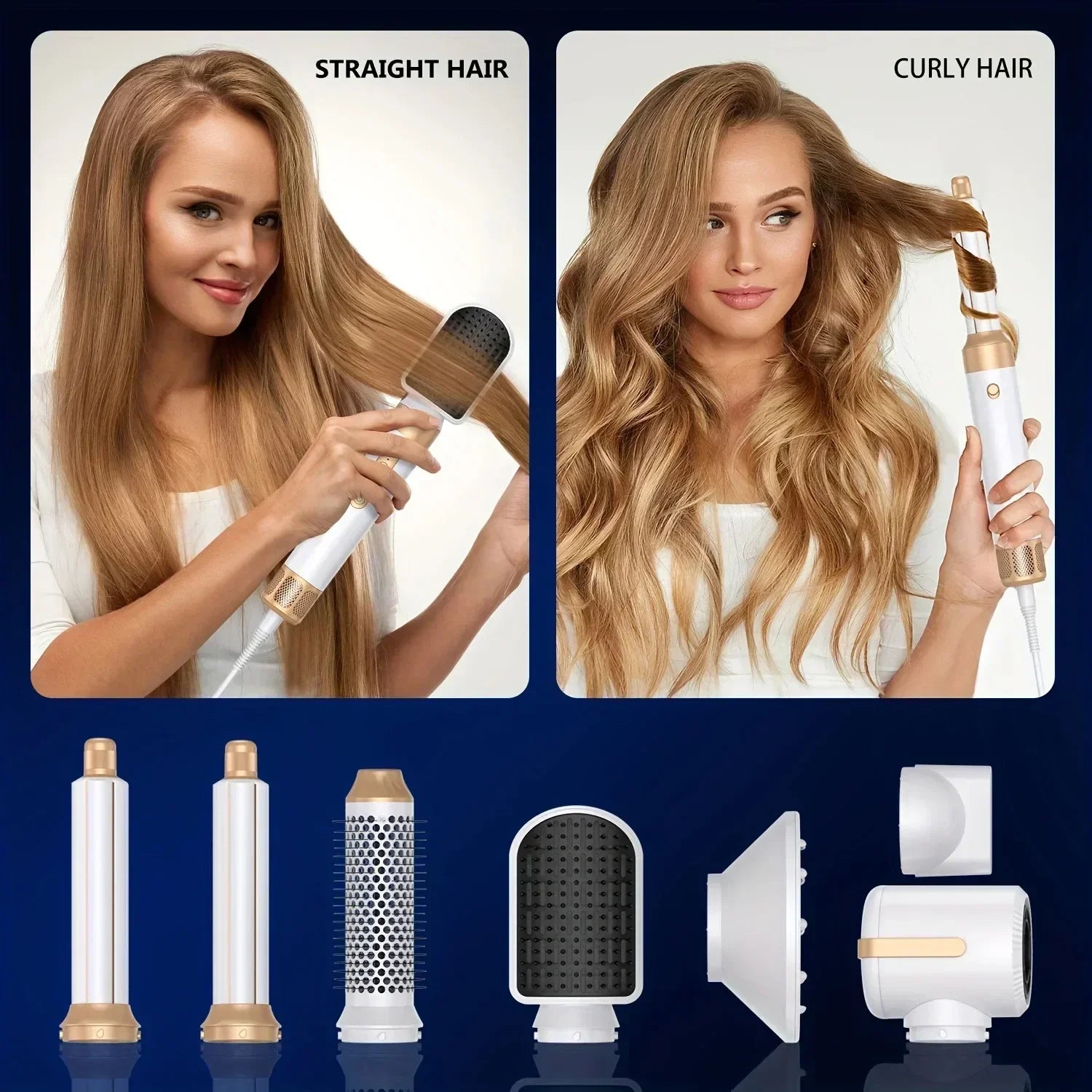 7-in-1 Professional Hair Styling Set  Dry • Straighten • Curl • Volumise • Smooth — With Ionic Care