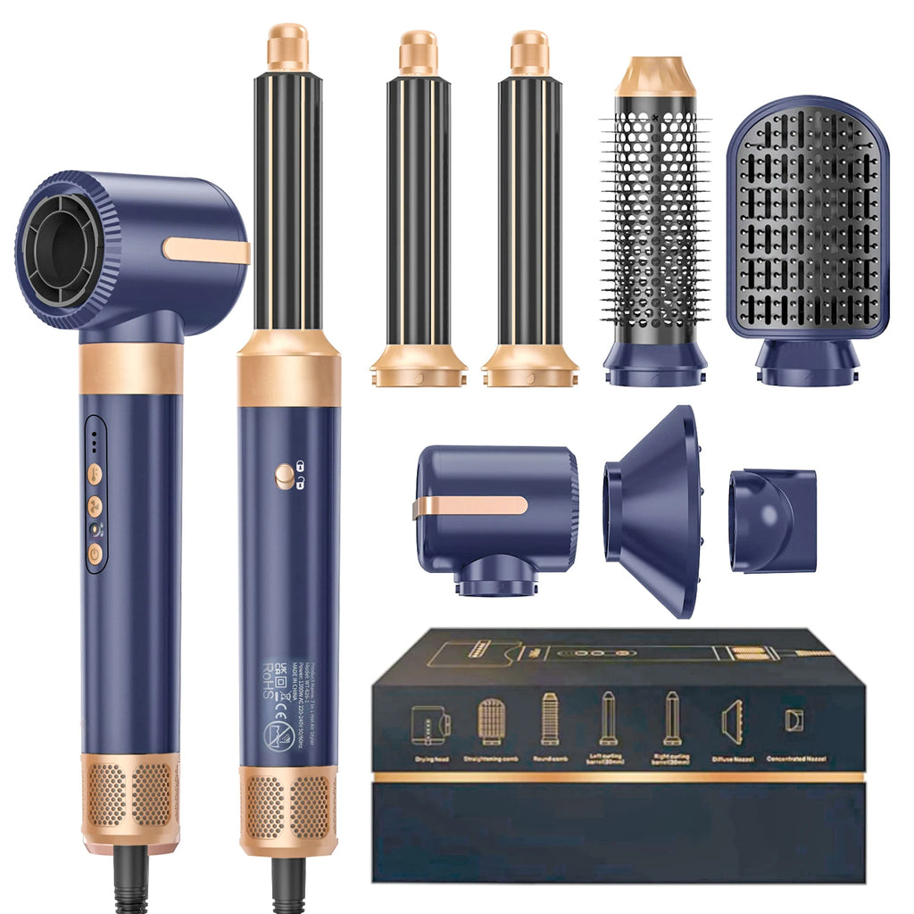 7-in-1 Professional Hair Styling Set  Dry • Straighten • Curl • Volumise • Smooth — With Ionic Care
