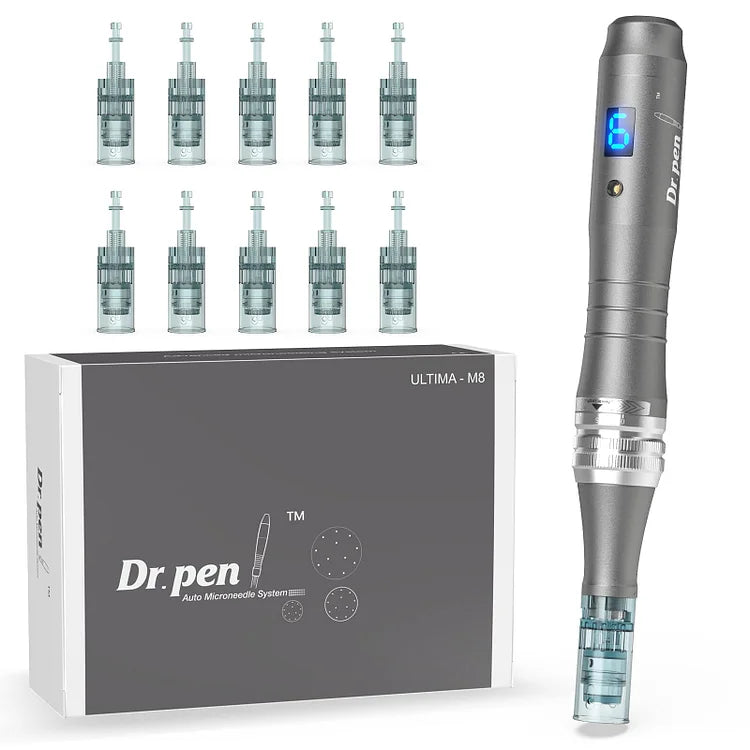Dr. Pen Ultima M8 — Wireless Microneedling Pen (20 Sterile Cartridges, Digital Display)