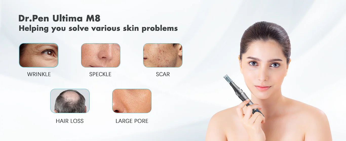 Dr. Pen Ultima M8 — Wireless Microneedling Pen (20 Sterile Cartridges, Digital Display)