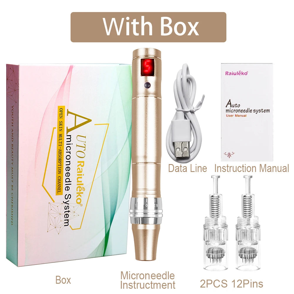 Wireless Microneedling Derma Pen With 24 Cartridges