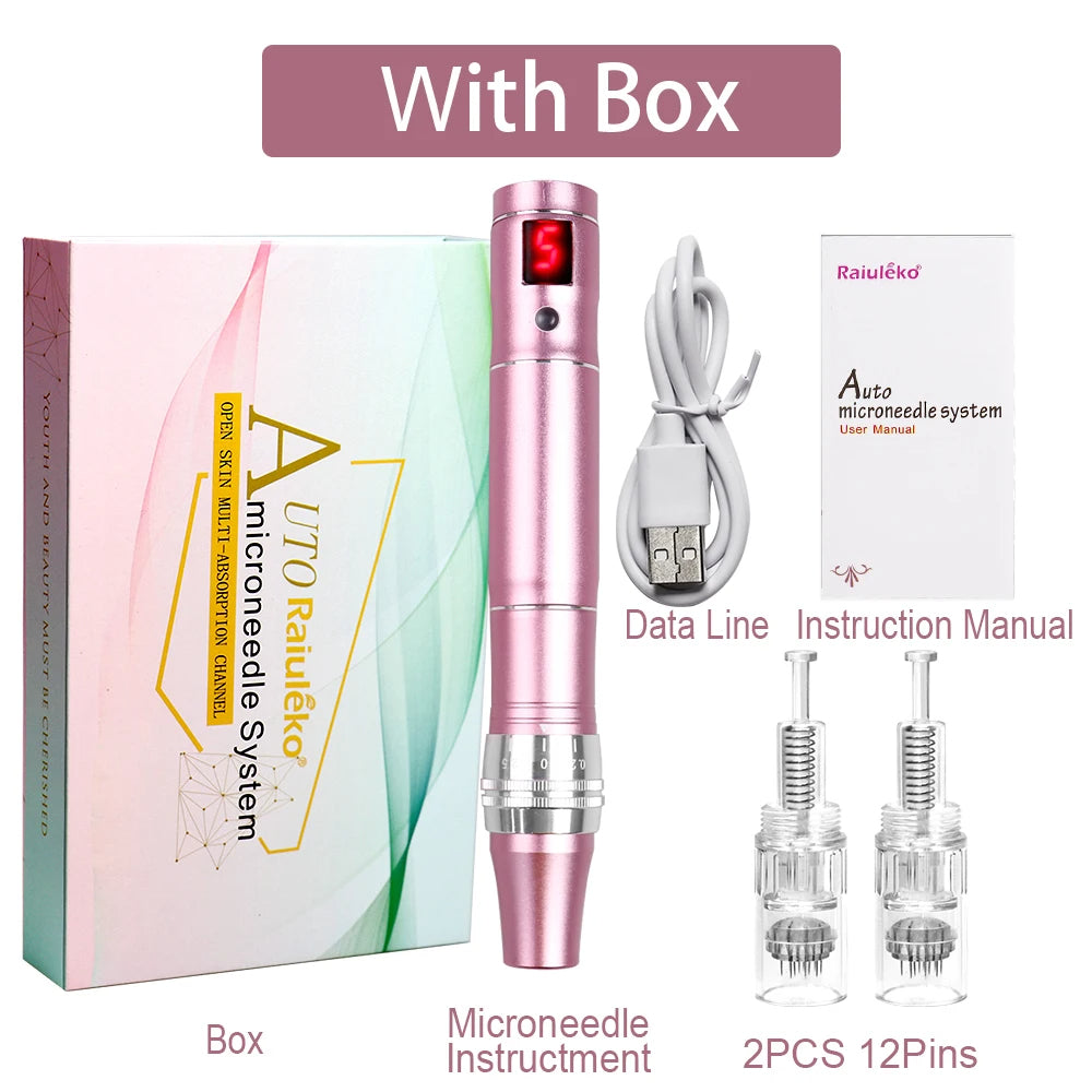 Wireless Microneedling Derma Pen With 24 Cartridges