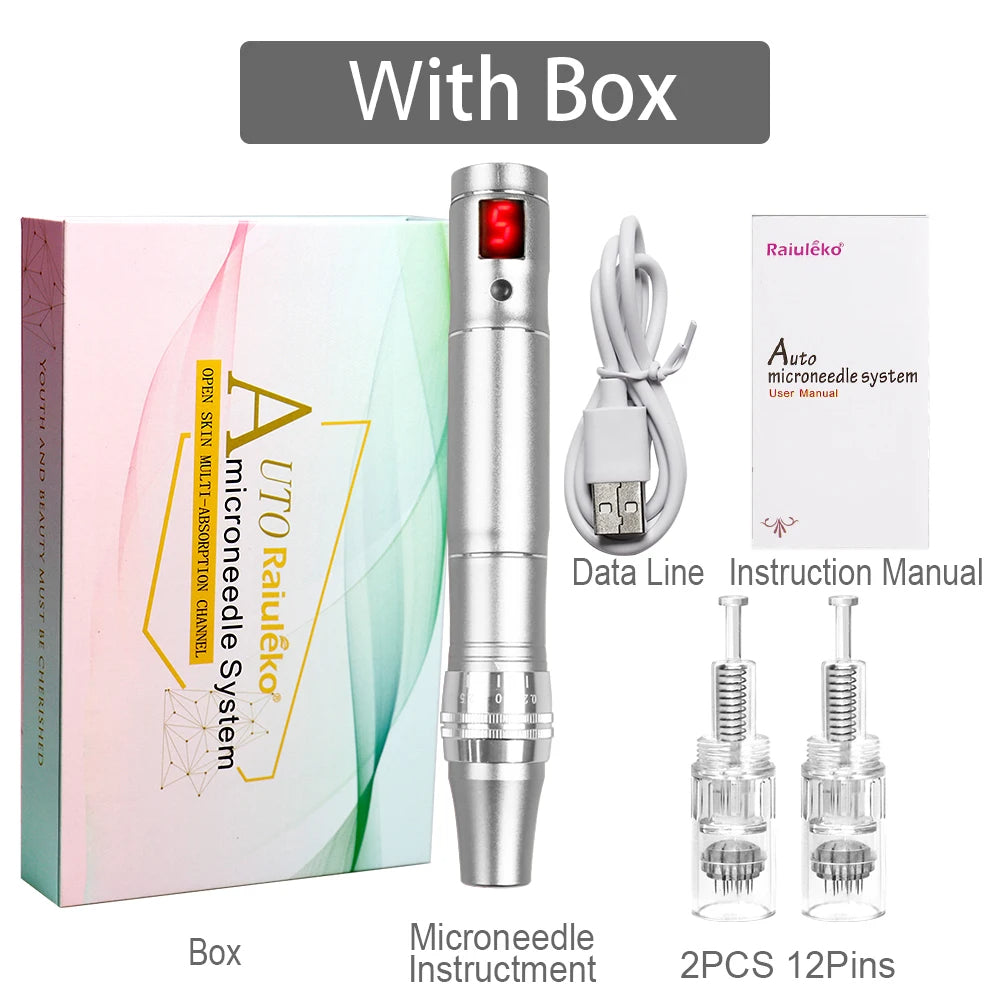 Wireless Microneedling Derma Pen With 24 Cartridges